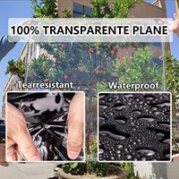 Bâche transparente en PVC enduit 5x7 pieds, imperméable, avec œillets, résistante aux UV, anti-déchirure, en tissu polyester léger pour l'extérieur