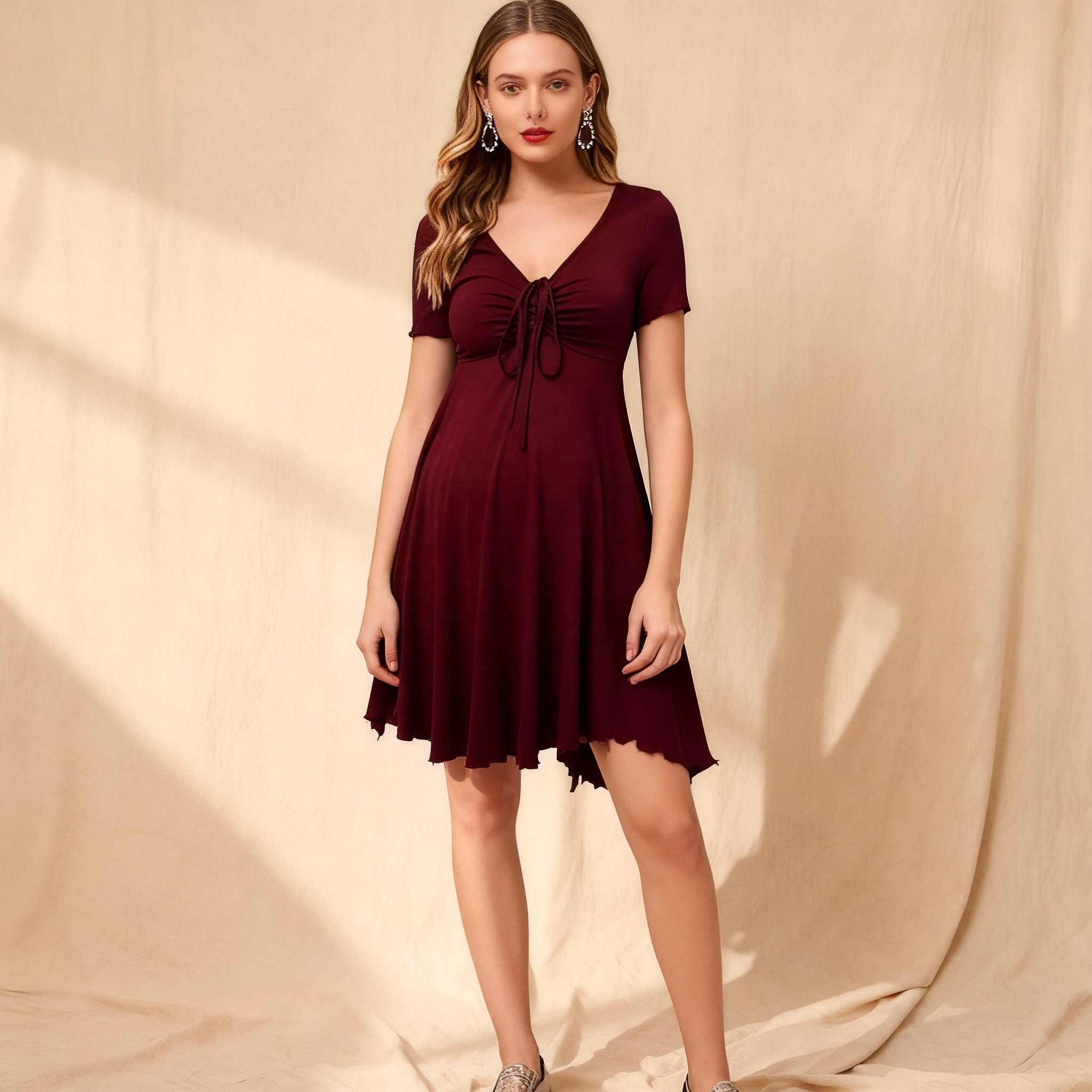 Chic Styles and Comfort in short chiffon maternity dress for Trendy Women