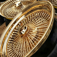 Jantes en alliage de luxe plaquées or, à 150 rayons, 6 trous, avec spinner, de 13 à 26 pouces, y compris 24 et 26 pouces, pour Lowrider