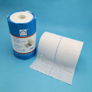 Rotolo di Garza Chirurgica Sterile Idrofila in <span class=keywords><strong>Cotone</strong></span> Medicale con Linea Radiogena Certificata CE per Vendita all'Ingrosso per Ospedali - Product Image 1