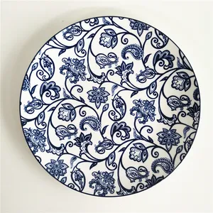 Plato de cena de cerámica y porcelana con almohadilla impresa, nuevo estilo