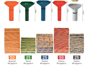 ABS <b>Plastic</b> Coin Sorting <b>Tubes</b> With 175 Kraft Paper Wrappers for Coin Storage - Product Image 2