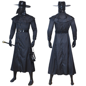 Costume de Médecin de la <span class=keywords><strong>Peste</strong></span> pour Spectacle Scénique, Masque de Corbeau Noir à Bec de Faisan, Déguisement de Médecin de la <span class=keywords><strong>Peste</strong></span> pour la Fête des Morts, Costume d'Horreur de Médecin - Product Image 4