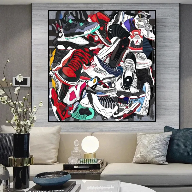 Graffiti Art Sports Board Schuhe Turnschuhe Street Canvas Malerei Poster Moderne Wand kunst druckt Bild für Wohnzimmer Dekor