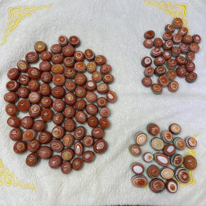 หินอัญมณีธรรมชาติ30มม. สีเขียวตาสีแดงหินอาเกตทรงกลม Cabochon หินธรรมชาติ - Product Image 5