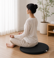 Coussin de méditation de mise à la terre OEM personnalisé noir en cuir PU conducteur, respirant et rond pour chaise de sol