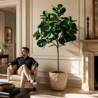 Fabricant en gros d'arbres artificiels de type Ficus lyrata, en plastique, écologiques, durables, pour la décoration intérieure des hôtels et restaurants