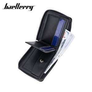 กระเป๋าสตางค์แบบสั้นสำหรับผู้ชาย Baellerry สีดำน้ำตาล กระเป๋าใส่เหรียญแบบซิป กระเป๋าสตางค์ธุรกิจอเนกประสงค์ - Product Image 2