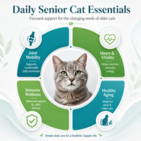 Vitamines pour chats seniors, formule avancée avec Lysine et Taurine pour soutenir la vision et la santé cardiaque, marque privée