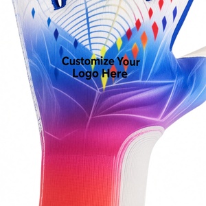 Gants de gardien de but de football à impression par sublimation, doigts entièrement couverts, antidérapants, respirants, en cuir PU, unisexe - Product Image 3