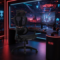 Chaise de Gaming Ergonomique en Maille Or Rose avec Support Lombaire, Accoudoirs 3D, Siège Coulissant, Piston à Gaz Classe 4 et Base en Nylon pour Bureau Informatique