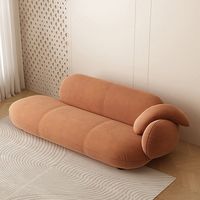 Chaise longue compacte de style scandinave minimaliste en velours, convertible en lit d'appoint, fauteuil de salon mobile une place