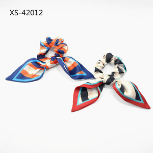 Phụ Nữ Cô Gái Tóc <span class=keywords><strong>Bow</strong></span> Ties Ribbon Mềm Sáng Bóng Vết Bẩn Scrunchies - Product Image 3