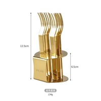 6pc ensemble d'étiquettes de fruits en acier inoxydable haute beauté lumière luxe dessert gâteau petite fourchette avec support