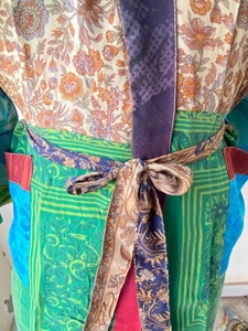 High Quality Eco-Friendly V-neck Crepe Silk <b>Kimono</b> Full Length Robe <b>Women</b> Long Sleeve Casual Summer Wear Soft Woven Fabric Pink - Product Image 2