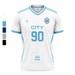 Kaos Sepak Bola Retro Pria Bahan Polyester Cepat Kering Jersey Sepak Bola Bernapas dengan Jaring Seragam Tim Cetak Kustom untuk Olahraga Klub - Product Image 1