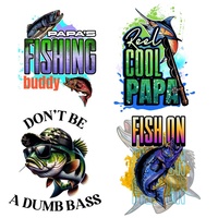 Citazioni di pesca divertenti personalizzate con stampa DTF Retro pescatore DTF adesivi per trasferimento di calore per fine settimana Hooker DTF t Shirt trasferimenti di pesca
