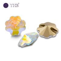 Boutons en strass de luxe en forme de papillon 3D à coudre, pierres en cristal, vente en gros pour vêtements DIY