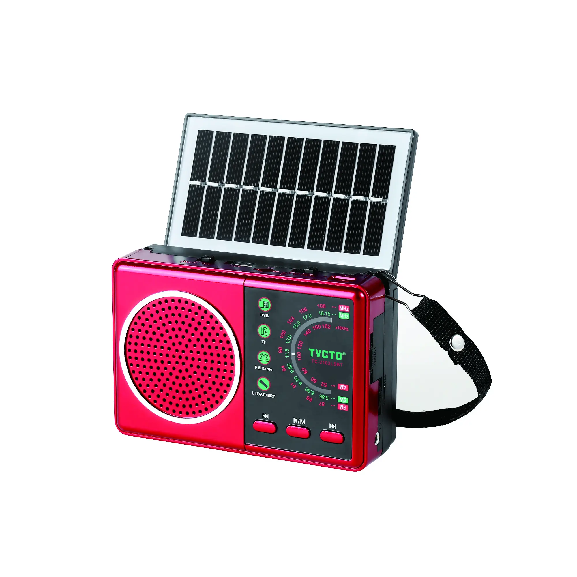 OEM venta directa de fábrica FM AM SW mini radio de bolsillo portátil Radio BT USB TF radio solar led linterna luz altavoz incorporado