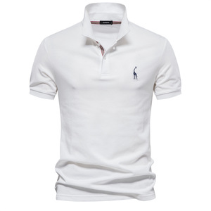 Polo da Uomo di Alta Qualità 70% Cotone con Ricamo <span class=keywords><strong>Cervo</strong></span>, Tinta Unita, Colletto Polo, Stile Basic, Manica Corta - Product Image 2