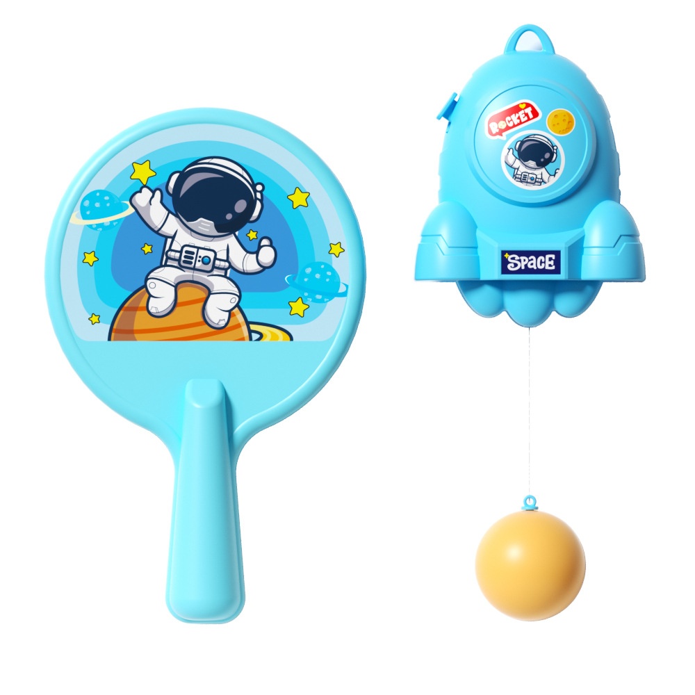 Single Professional Serving Machine Rocket Table Tennis Trainer for Children Indoor Hanging Paddle Set Home Use Plastic Trainer