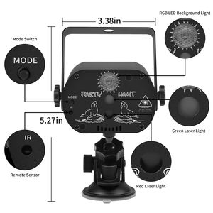 Lampu Panggung Efek Mini RG Laser + LED RGB Isi Ulang USB dengan Penghisap dan Pengontrol Jarak Jauh Mode Suara - Product Image 3