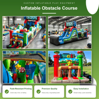 Parcours d'obstacles gonflable géant en PVC commercial pour l'extérieur, jeu de défi sportif gonflable, parcours d'obstacles gonflable pour enfants