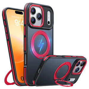 Coque pour iPhone 17 Pro Max avec support rotatif amortissant, pivot magnétique, protection intégrale, anti-chute - Product Image 4