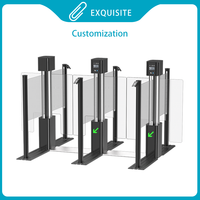 Barrière pivotante anti-collision 3D au laser au design moderne, barrière à ailettes haute durabilité avec lecteur de cartes pour hôtels CE EN