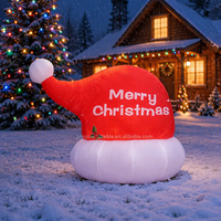 Grand chapeau de Père Noël gonflable rouge personnalisé, chapeau de Noël gonflable géant pour la décoration des centres commerciaux pendant les fêtes