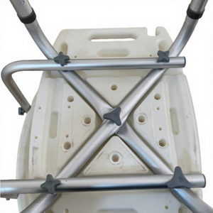 Chaise de douche pour salle de bain KS en alliage d'aluminium antidérapante avec accoudoirs en mousse à mémoire de forme pour la sécurité des personnes âgées lors de leur bain - Product Image 2