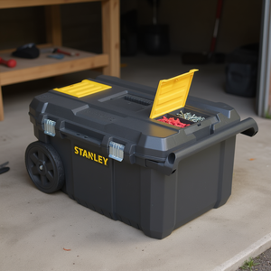 Caja de herramientas con ruedas Stanley de 20 pulgadas con ruedas y tapa para almacenamiento de herramientas y ferretería - Product Image 3