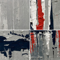 Peinture à l'huile abstraite peinte à la main, 30x45cm, toile de coton et de lin, sans cadre, rouge, blanc, bleu marine, gris, décoration murale pour la maison