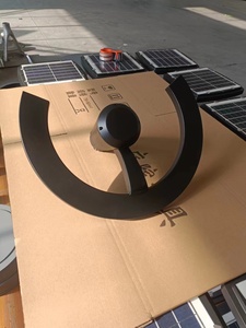 Lámpara LED de Jardín, Reflector Delgado de Cuatro Varillas, 3500k, Poste de Aluminio Fundido, Pintura Gris/Negra, 30w, AC220 - Product Image 3