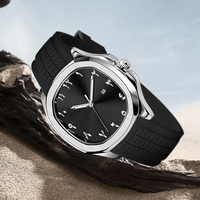 Vente en gros de montres arabes à cadran et chiffres de créateur Montres-bracelets de luxe pour hommes avec marque privée Cadran noir personnalisé Montres arabes pour hommes