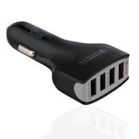 Chargeur de voiture USB à 4 ports avec écran LED QC3.0 Quick Charge Essential Mobile Phone Accessory for Efficient In-Car Charging