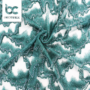 Più nuovo verde smeraldo beads allacciatura francese in rilievo net tessuto <span class=keywords><strong>di</strong></span> pizzo 5yards africano per la cerimonia nuziale - Product Image 4