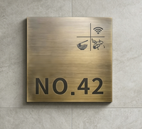 Plaque en laiton LED avec logo personnalisé en relief, laiton antique, enseigne commerciale gravée, décoration murale en métal, café, restaurant, hôtel, IP65