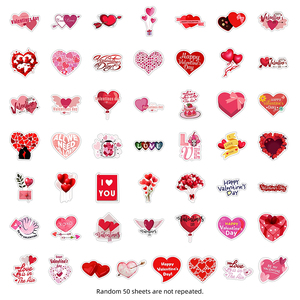 Hình Trái Tim Thời Trang Dán Valentine Của Ngày Nhiệt Nhãn Bao Bì Tùy Chỉnh Dính Giấy Không Thấm Nước Thân Thiện Với Môi Bền - Product Image 4