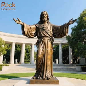 Escultura de cobre decorada con arte de iglesia al por mayor estatua de <span class=keywords><strong>Cristo</strong></span> Jesús de bronce fundido de tamaño real - Product Image 4