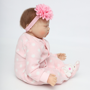 Close Eyes Sleeping Vinyl Silicone <span class=keywords><strong>Reborn</strong></span> Baby Kit Adorable Girl Kids Gift Toys Muñeca educativa - Product Image 5