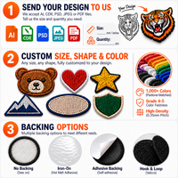 Op maat gemaakte 3D Puff geborduurde patches voor hoeden en kleding, strijk- of naaibare logo badges, OEM bulk
