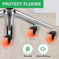 VIMA — roulettes de bureau pivotantes de 2 2.5 ou 3 pouces, Orange, pour fauteuil de bureau, avec frein fileté, roulettes à tige de verrouillage, Transparent en PU