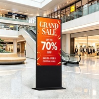LCD LED Digital Signage Display für Innen- und Außenbereiche, 300 cd/m² Helligkeit, CMS-Unterstützung, Infrarot/Kapazitiver Touchscreen, Bodenständermontage