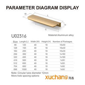 Op Maat Gemaakte Zwarte Aluminium Trekgrepen Lange Profiel Lade Handgrepen Kast Trekken Voor Laden - Product Image 4