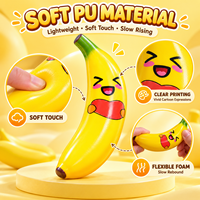 Jouet Squishy en PU en forme de banane, à remontée lente, doux, anti-stress, expressions variées, vente en gros