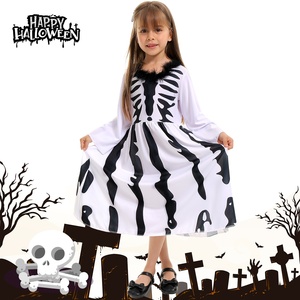 Disfraz de Halloween de Princesa Esqueleto para Niñas - Vestido Gótico con Estampado de Esqueleto para Actuaciones, Atuendo de Fiesta Inspirado en <span class=keywords><strong>la</strong></span> <span class=keywords><strong>Novia</strong></span> <span class=keywords><strong>Cadáver</strong></span> - Product Image 1