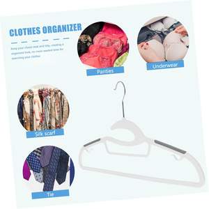 Perchas de Plástico Resistentes para Ropa, Perchas Antideslizantes para Abrigos, Perchas de Plástico Ahorradoras de Espacio con Diseño Antideslizante para Armario - Product Image 6