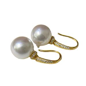 22433 S925 Accesorios de Plata para DIY con Perlas, Bandeja Vacía para Pendientes con Cuentas Redondas de 9-15 mm, Joyería de Plata de Moda, Gancho para Pendientes de 25 mm - Product Image 4