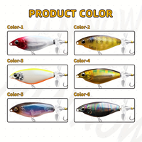 Leurre de pêche de surface à hélice, leurre dur Popper 85mm/68mm avec queue rotative, leurre artificiel, hameçons triples, vente en gros